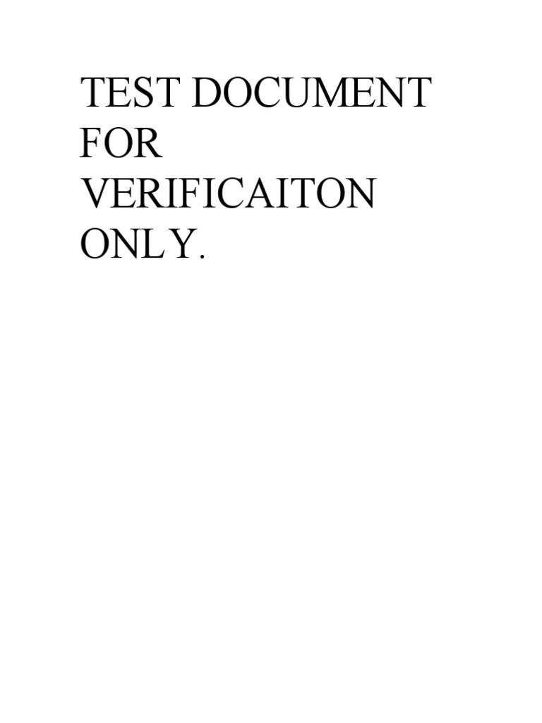 Verification Test Document | PDF