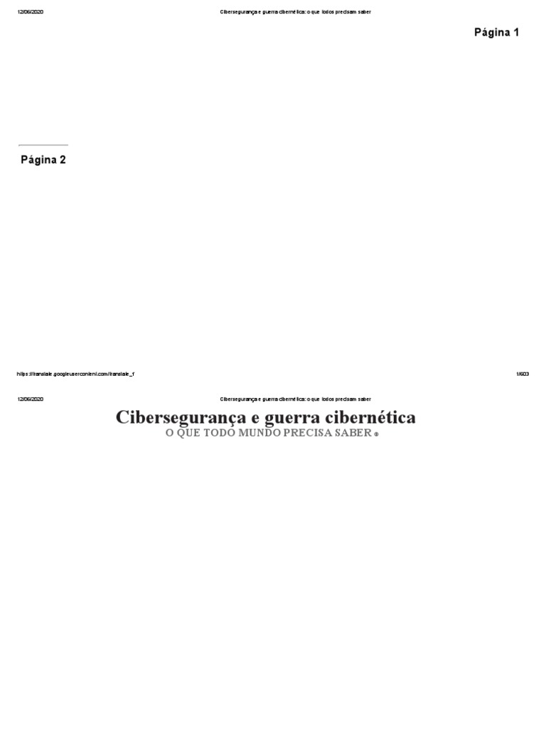 Cibersegurança e Guerra Cibernética - o Que Todos Precisam Saber PDF | PDF  | Ciberguerra | Segurança