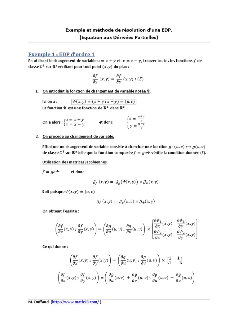 Resolution Edp PDF | PDF | Concepts mathématiques | Algèbre