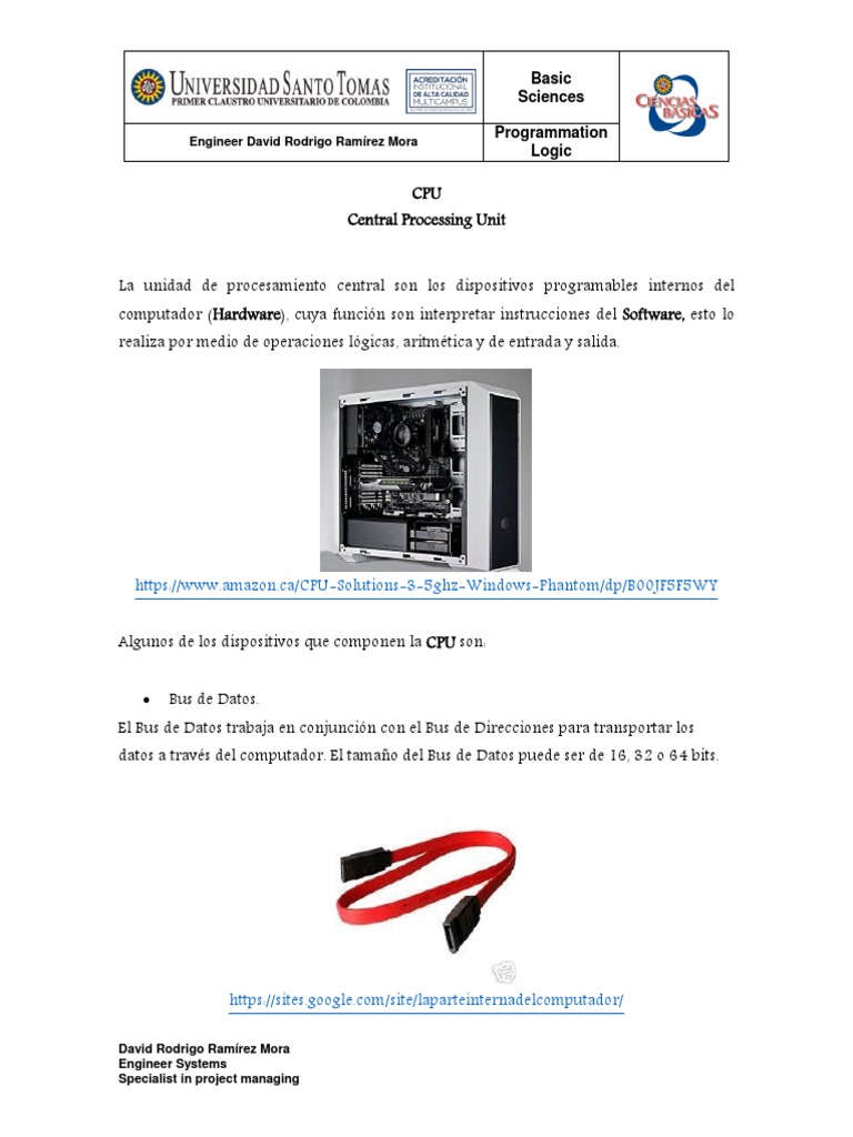 Componentes Esenciales de la CPU | PDF | Hardware de la computadora ...