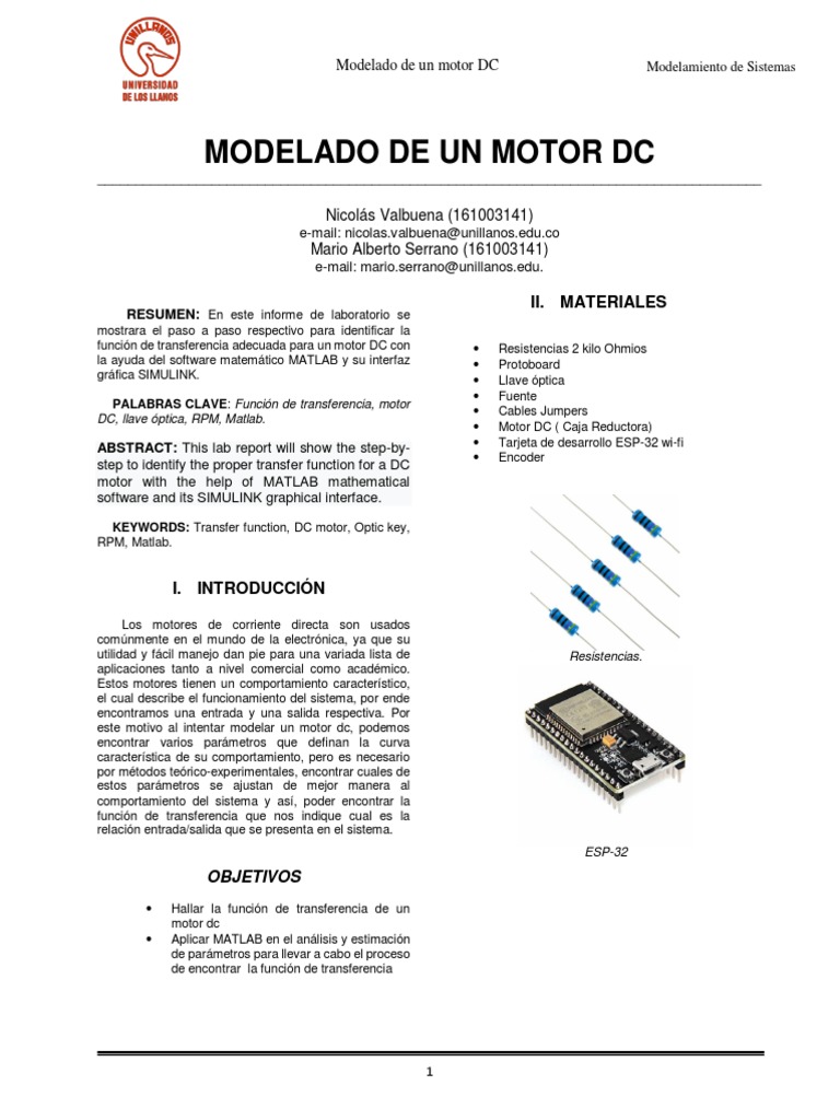 Modelado de Un Motor DC | PDF | Matlab | Función (Matemáticas)