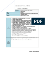 Informe Descriptivo Académico 2020 Cuarto Grado