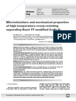 4 Microstructure and Mechanical Properties of High Temperature Creep Resisting Superalloy René 77 Modified CoAl2O4