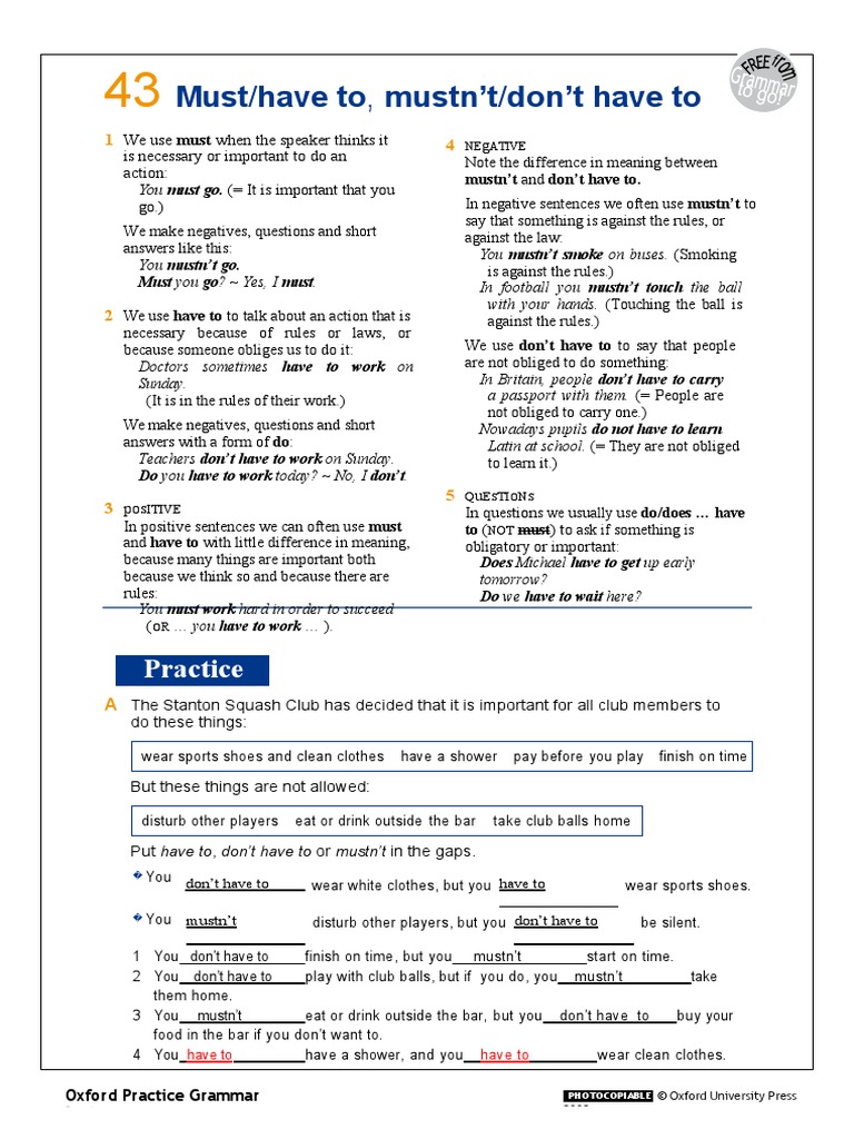 Must Have To Worksheet Pdf Linguistic Typology Language Mechanics