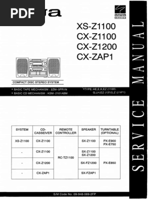 Aiwa CX-Z1100 - Z1200 - Zap1 - XS-Z1100 PDF | PDF