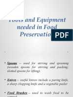 Tools and Equipment Needed in Food Preservation