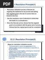 12.2.1 Resolution Principle (1) : - Resolution Refutation Proves A Theorem by