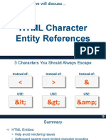 HTML Character Entity References
