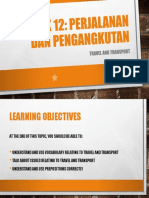 Learning Objectives Topik 12 Perjalanan Dan Pengangkutan PDF
