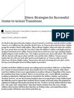 Easing First Day Jitters: Strategies For Successful Home-to-School Transitions