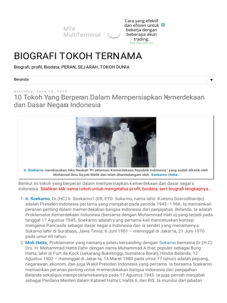 Biografi Tokoh Ternama 10 Tokoh Yang Berperan Dalam Mempersiapkan