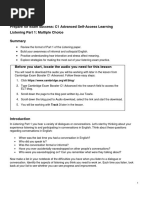 Prepare For Exam Success: C1 Advanced Self-Access Learning Listening Part 1: Multiple Choice