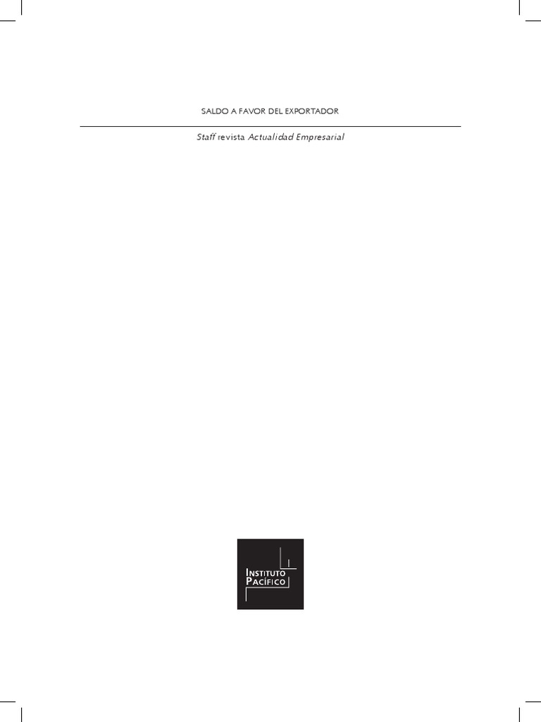 Saldo a Favor del Exportador: Guía Completa | PDF | Impuesto sobre la ...