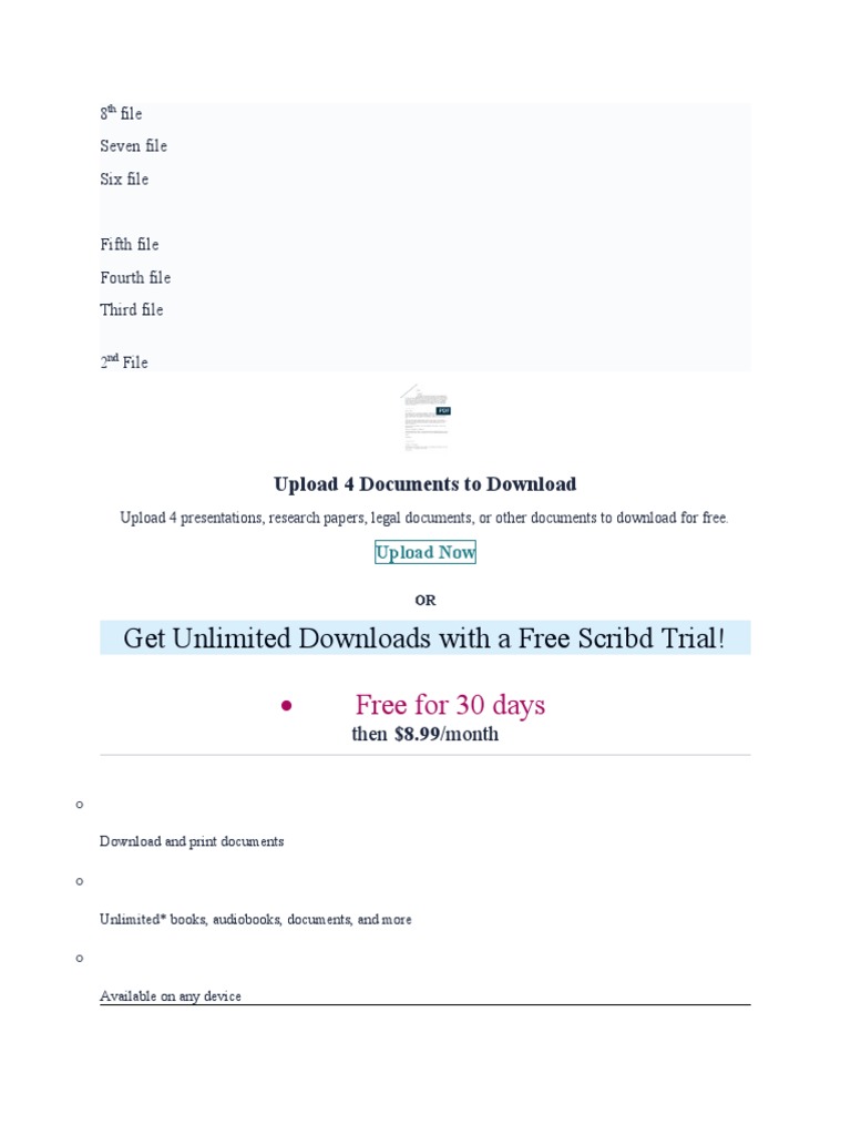 Get Unlimited Downloads With A Free Scribd Trial! | PDF