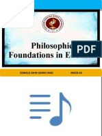 Philosophical Foundations in Education: Oswald John Garin Caro Maed-As Oswald John Garin Caro Maed-As