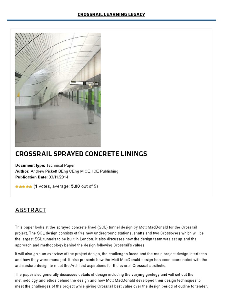 Crossrail Sprayed Concrete Linings PDF Tunnel Concrete
