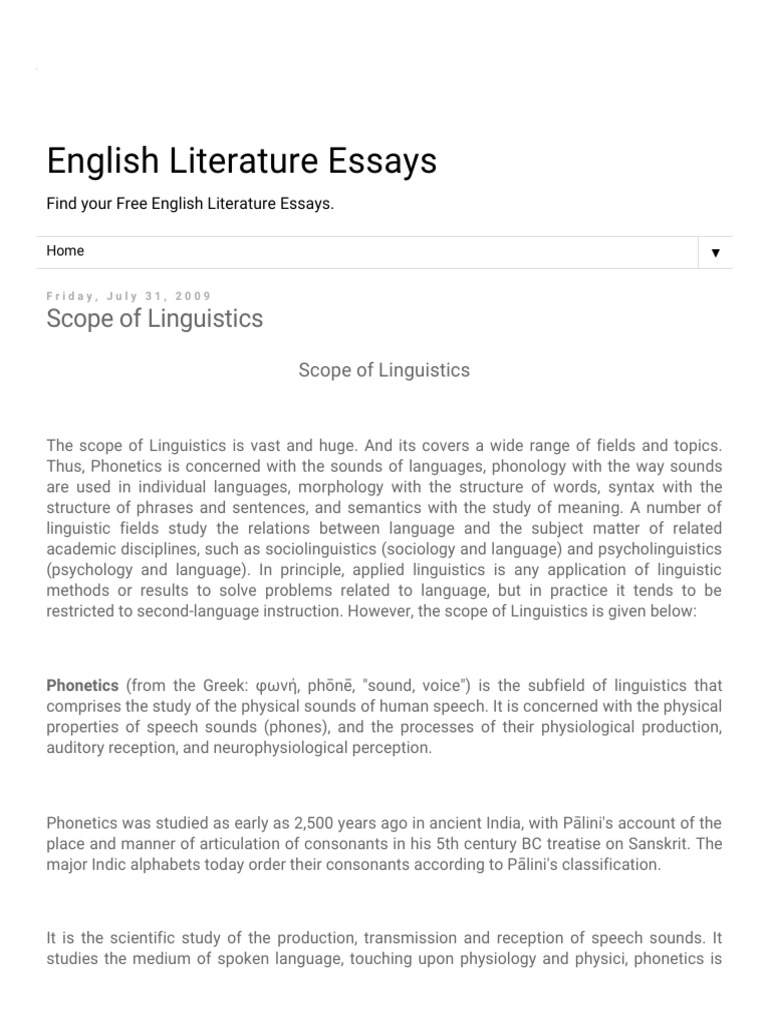 essays about linguistics