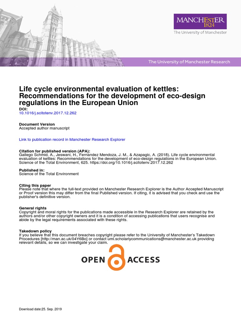 Environmental Sustainability of Kettles | PDF | Life Cycle Assessment ...
