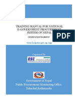 Training Manual For National E-Government Procurement System of Nepal