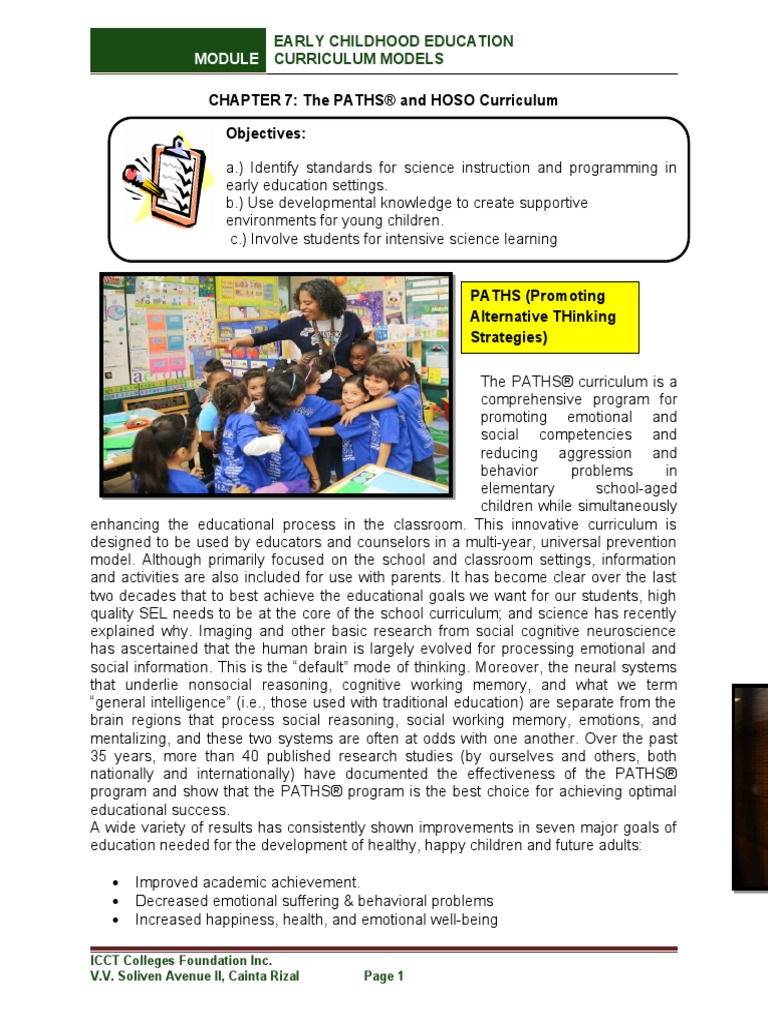 Early Childhood Education Curriculum Models Pdf