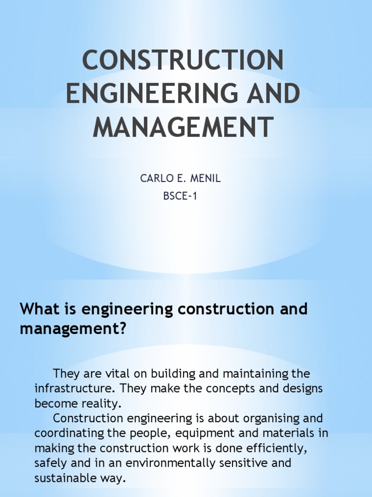 Construction Engineering Overview | PDF | Procurement | Economies