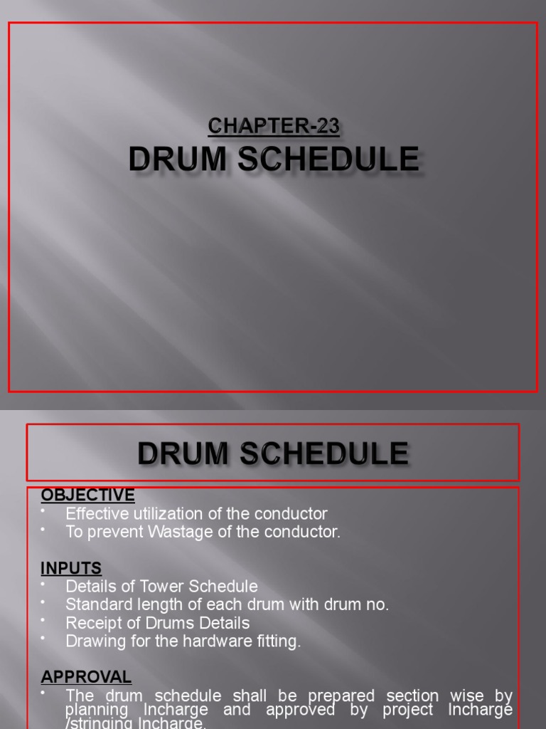 Drum Schedule PDF