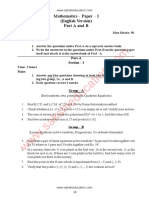 Mathematics - Paper - I (English Version) Partaandb: Instructions