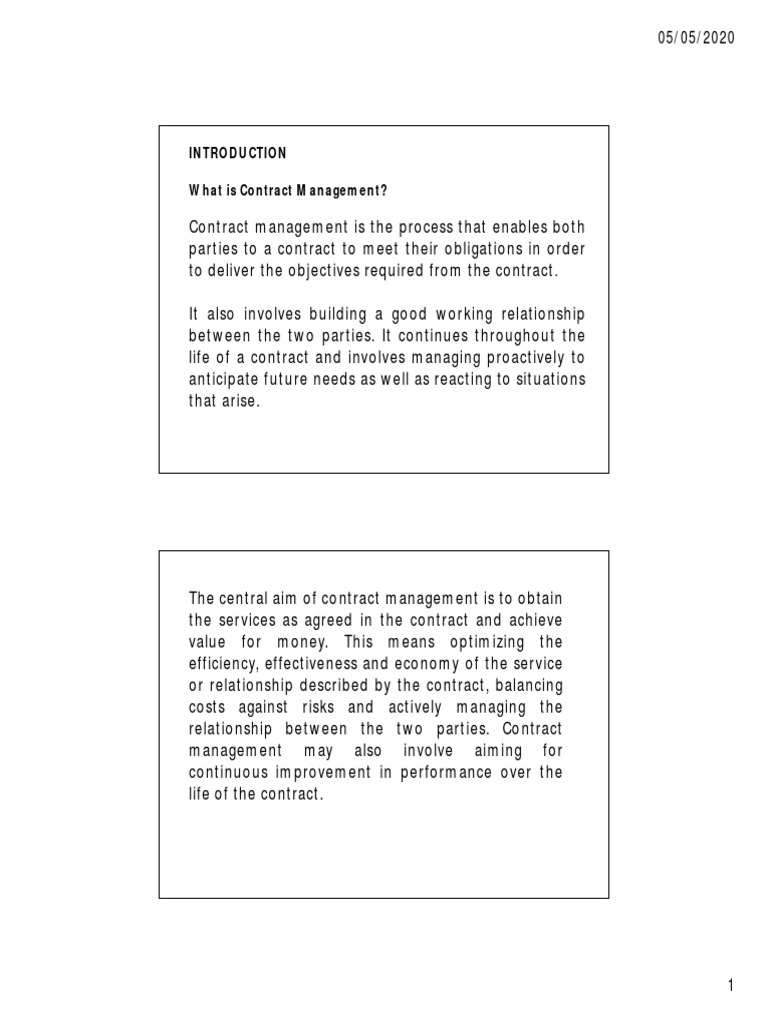 Contract Management Essentials Guide | PDF | General Contractor ...