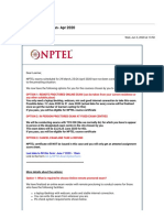 NPTEL New Exam Dates - Jan - Apr 2020