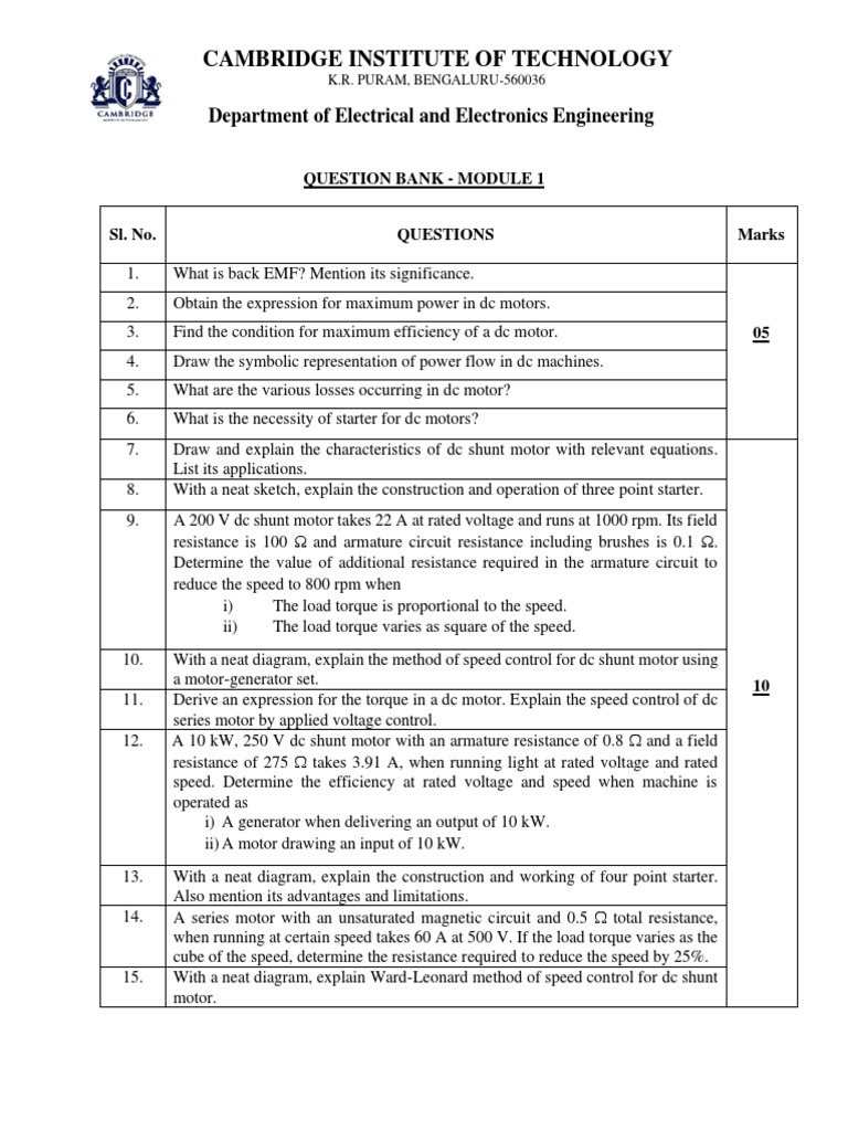 DC Motor Study Guide | PDF | Electric Motor | Direct Current