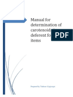 Manual For Determination of Carotenoids in Deferent Food Items