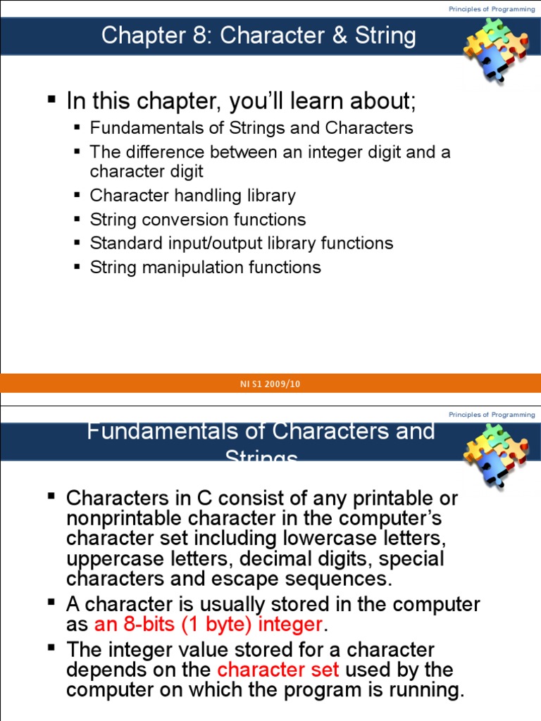Character and String Fundamentals in C | PDF | String (Computer Science ...