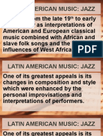 Latin American Genres Jazz, Bebop & Rock Jazz