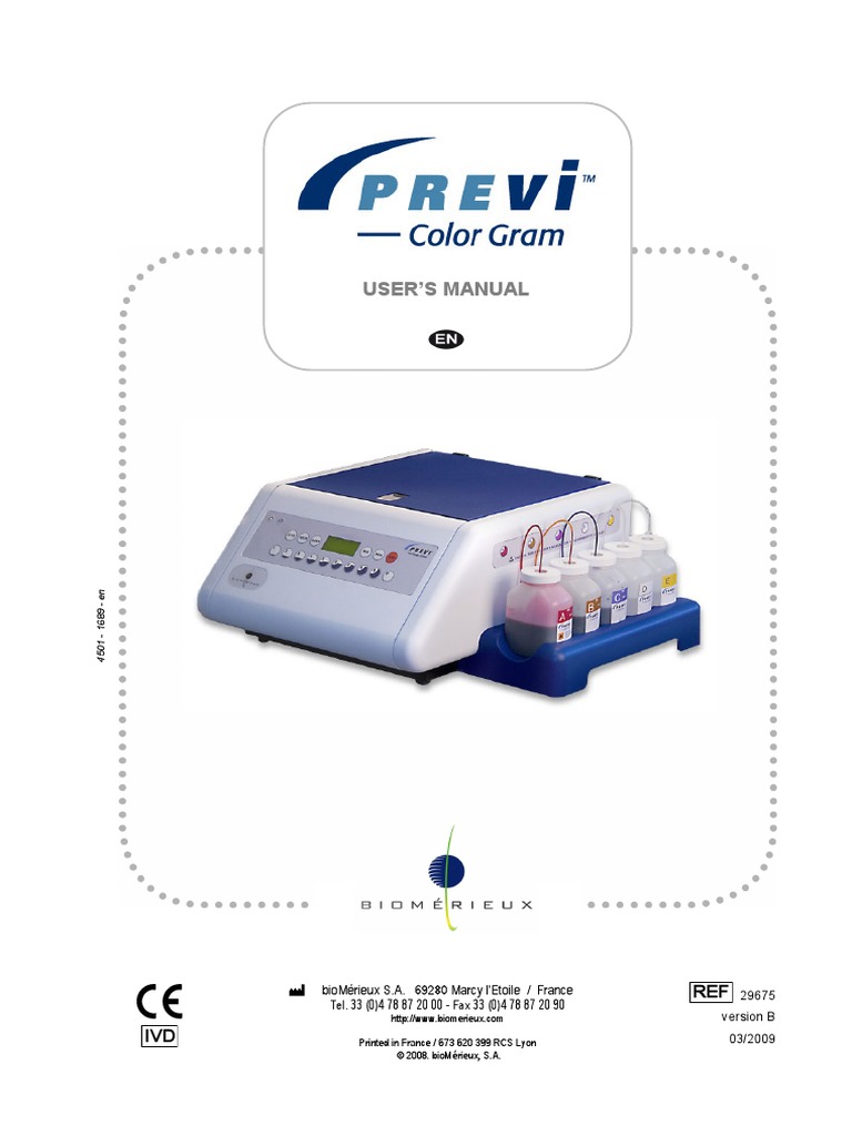 Previ Color Gram User Manual PDF Staining Chemistry
