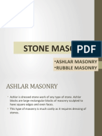 Stone Masonry: - Ashlar Masonry - Rubble Masonry