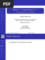 Module 17: Programming in C++: Friend Function and Friend Class