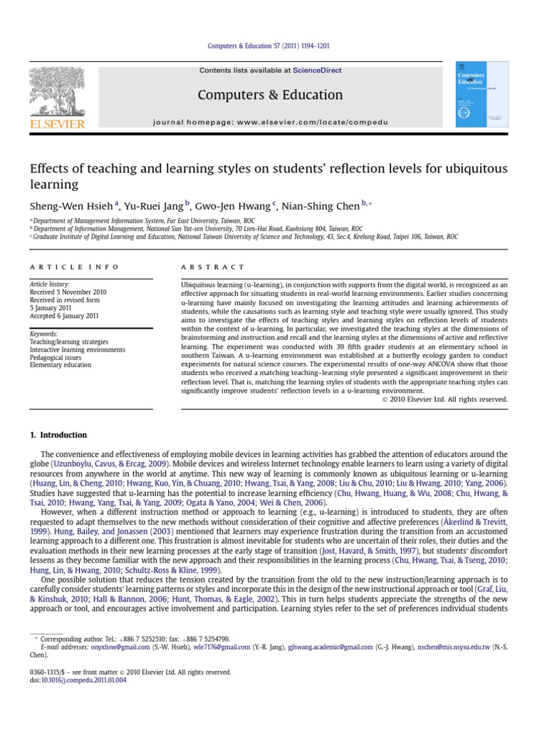 Effects of Teaching and Learning Styles PDF | PDF | Learning Styles ...