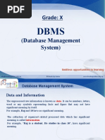 Grade: X: Database Management System