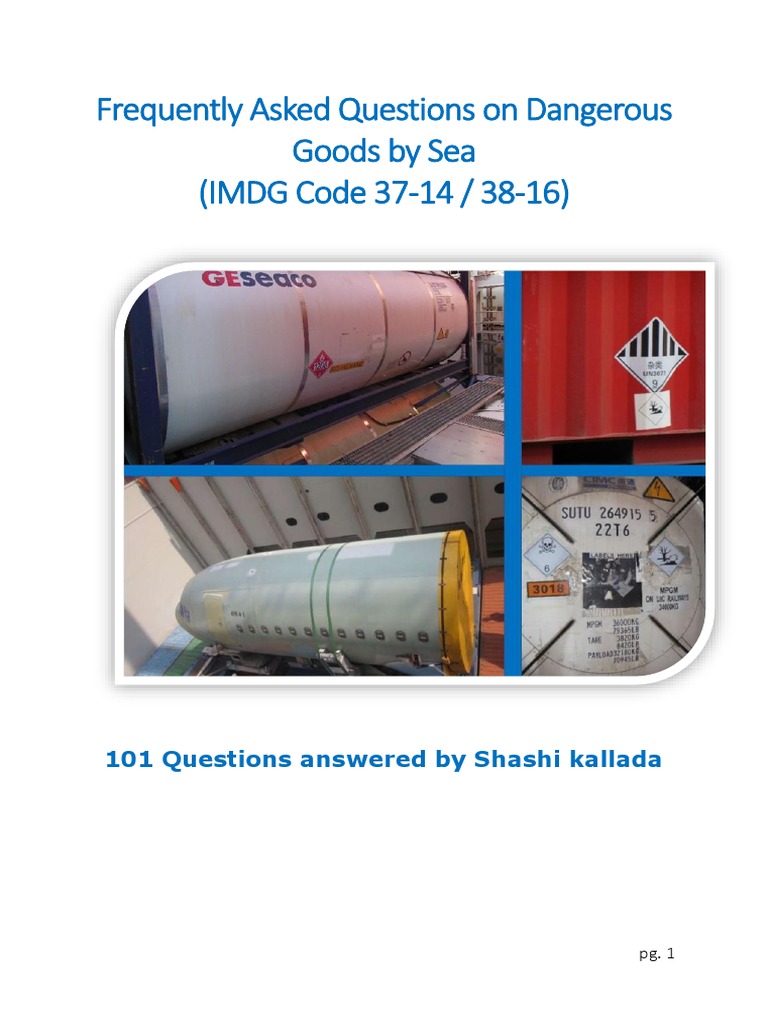 FAQs on Dangerous Goods by Sea | PDF | Dangerous Goods | Packaging And ...