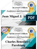 Academics and Deportment Certificate - Kinder