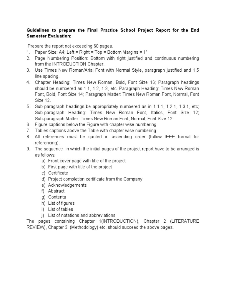 Final Practice School Report Guidelines | PDF | Computers