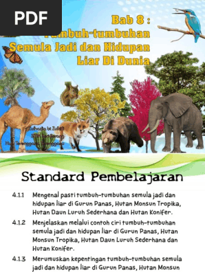 Bab 8 Tumbuh Tumbuhan Semula Jadi Dan Hidupan Liar Di Dunia 3 Pdf
