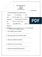 South Point School Class-II English Worksheet - 36 Time:1hour 1.fill in The Blanks With Suitable Words