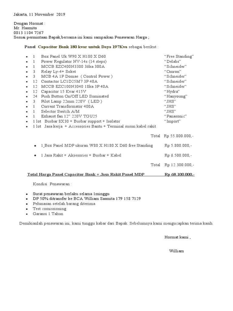Capacitor Bank 180 Kvar Untuk Daya 197kva Panel Pdf Components