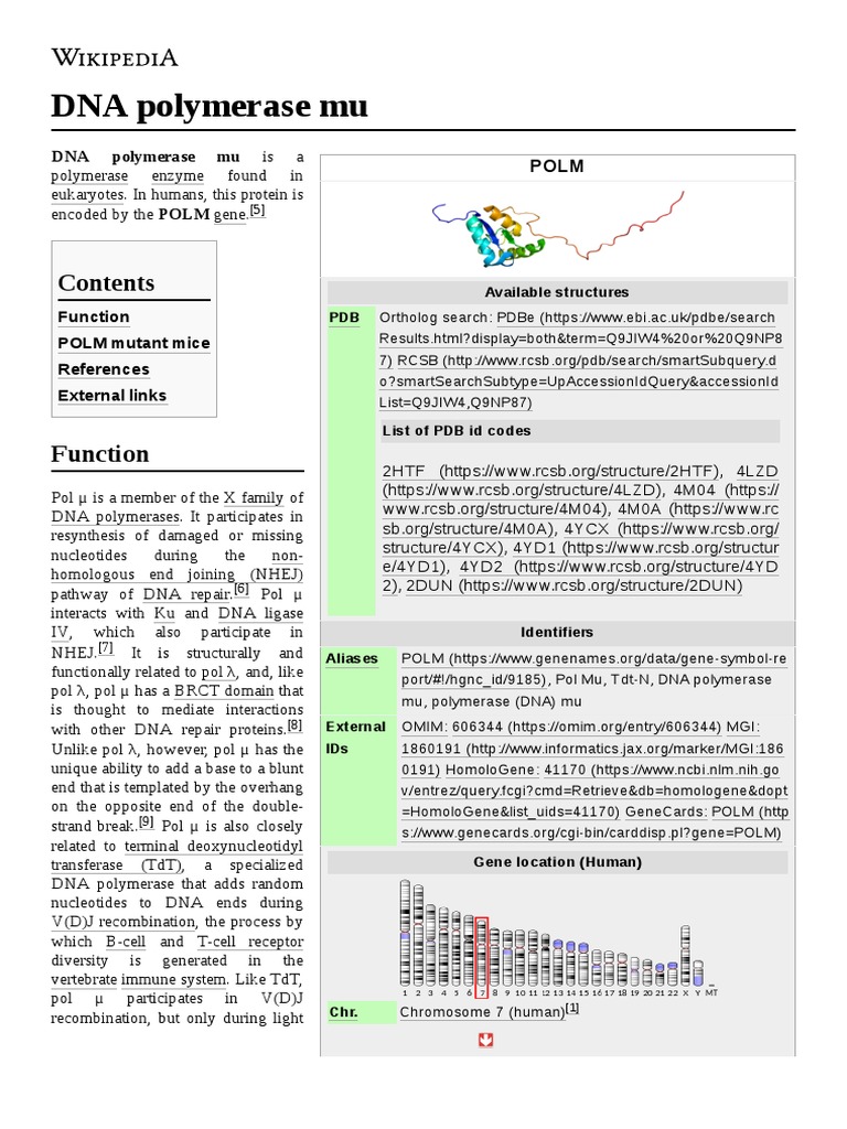 DNA Polymerase Mu Is A | PDF | Cellular Processes | Biochemistry