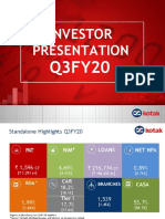 Kotak - Q3FY20 Investor Presentation
