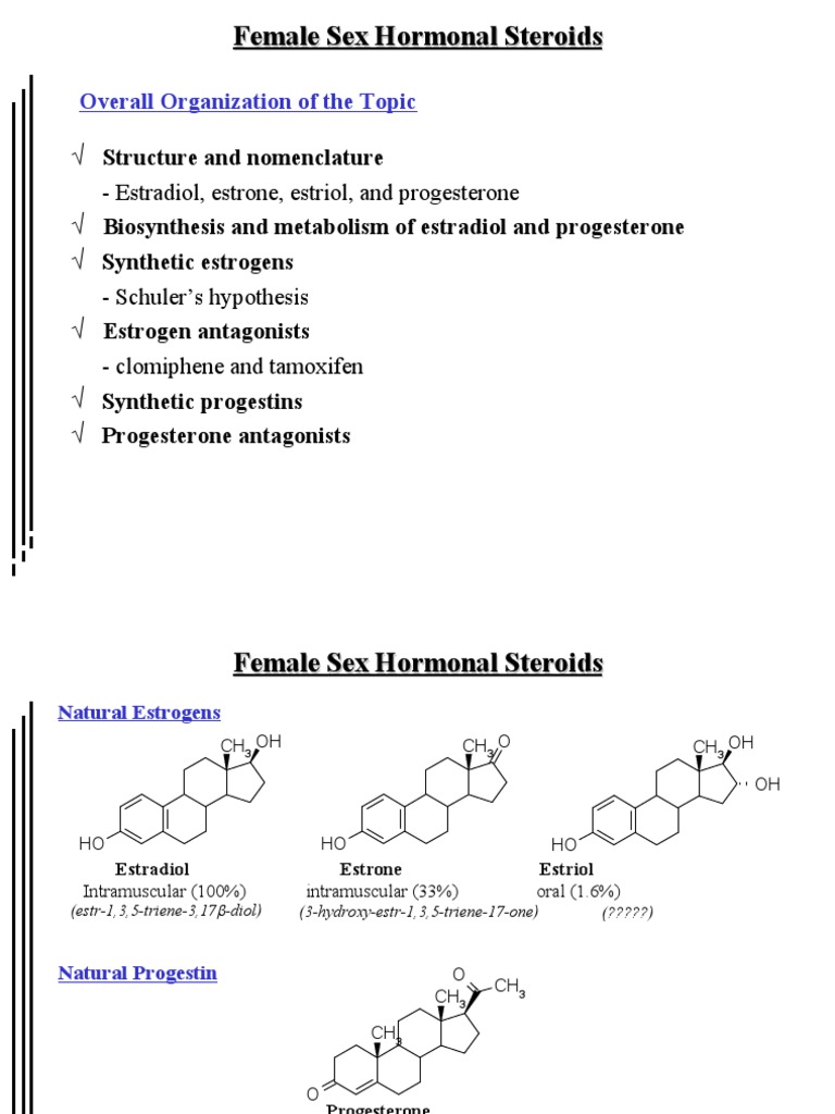 Female Sex Hormonal Steroids | PDF | Estrogen | Estradiol