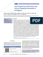 A Prospective Study of Spectrum Risk Factors and Immediate Outcome of Congenital Anomalies in Bida North Central Nigeria PDF