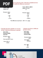 Class 8 Force and Pressure Numericals | PDF | Pressure | Force