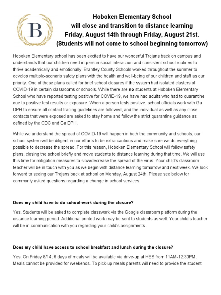 Hoboken Elementary School closing after COVID19 cluster